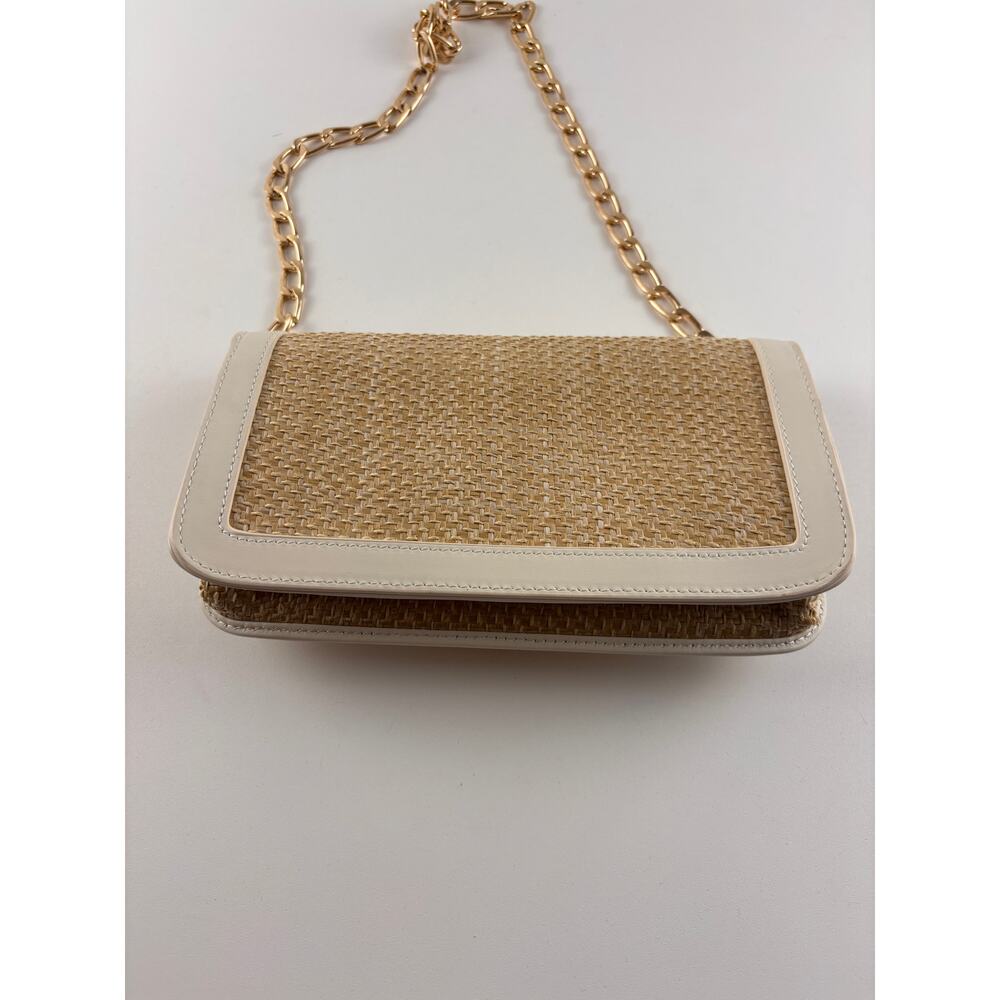 Reiss Lexi Raffia White Gold Chain Shoulder Bag - Picture 8 of 12